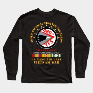 USAF - 480th Tactical Fighter Squadron - Warhawks - Da Nang w VN SVC X 300 Long Sleeve T-Shirt